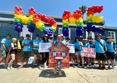 Our Pride contingent! House costume by Cardboard Superheroes.